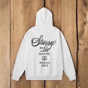 Stussy Light Gray Graphic Hoodie